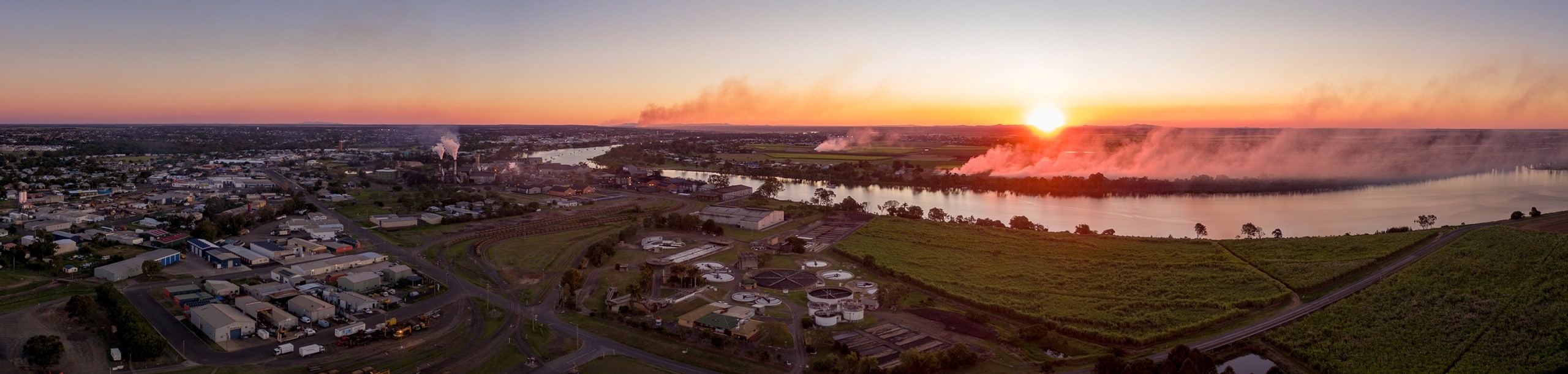 Aerial Panorama of Bundaberg, Queensland